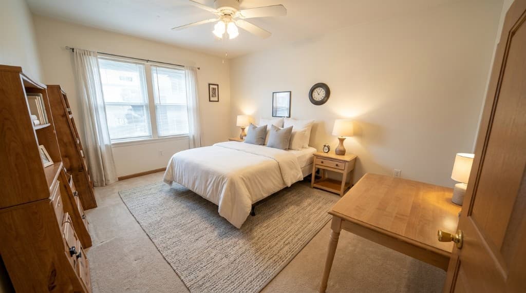 Staged bedroom